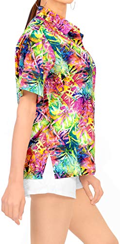 LA LEELA Blusas de Manga Corta Camisa Hawaiana de la Playa botón hacia Arriba el Traje de baño de natación de Varios l