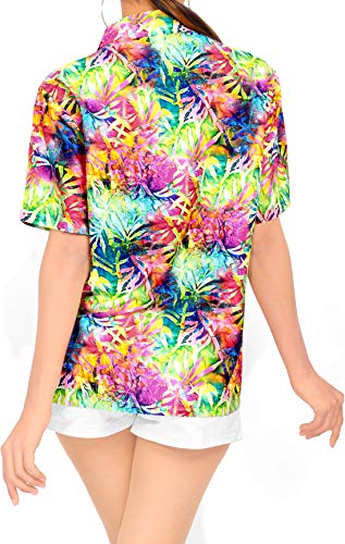 LA LEELA Blusas de Manga Corta Camisa Hawaiana de la Playa botón hacia Arriba el Traje de baño de natación de Varios l