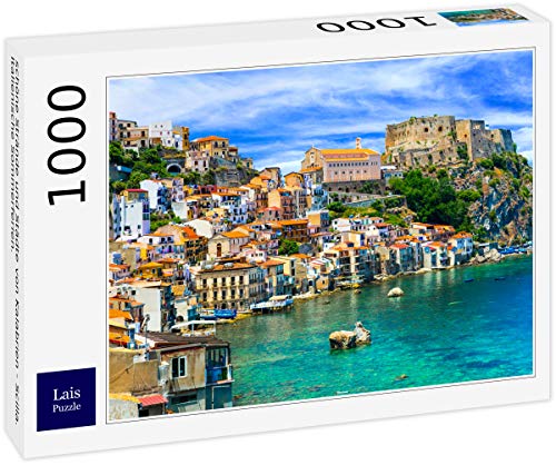 Lais Puzzle Hermosas Playas y pueblos de Calabria - Scilla. Vacaciones de Verano en Italia. 1000 Piezas