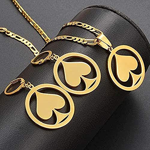 LBBYLFFF Collar Mujer Collar Micronesia Colgante, Collar y Aretes Conjuntos para Mujeres Niñas Joyas de Color Dorado Isla Marshall Hawaii Guam