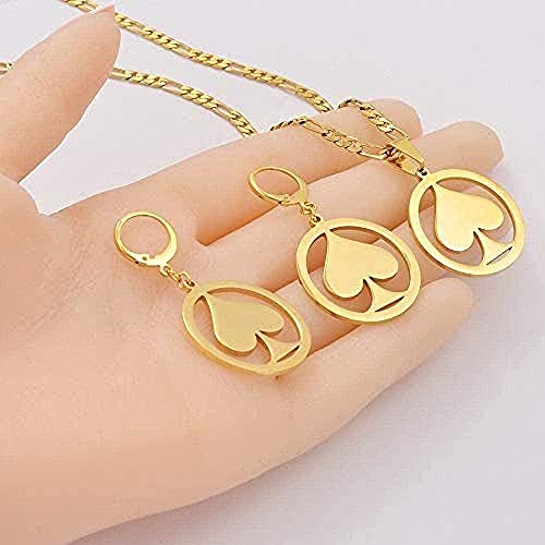 LBBYLFFF Collar Mujer Collar Micronesia Colgante, Collar y Aretes Conjuntos para Mujeres Niñas Joyas de Color Dorado Isla Marshall Hawaii Guam