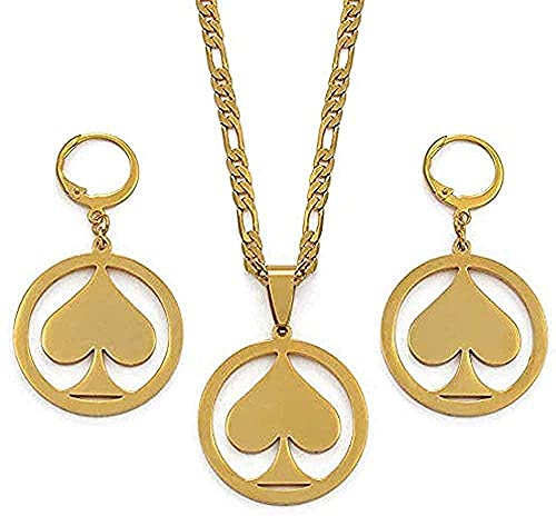 LBBYLFFF Collar Mujer Collar Micronesia Colgante, Collar y Aretes Conjuntos para Mujeres Niñas Joyas de Color Dorado Isla Marshall Hawaii Guam