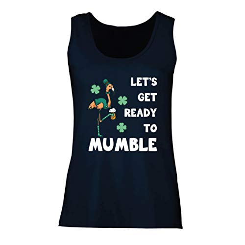 lepni.me Camisetas sin Mangas para Mujer Preparémonos para murmurar el Divertido Flamenco de San Patricio (Small Azul Multicolor)