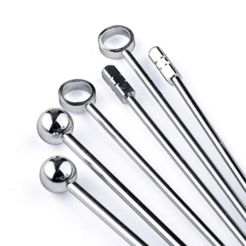 Liwein 16 Piezas Palillos de Cóctel Acero Inoxidable Brochetas de Cóctel de Frutas Metal Palillos de Fruta para Bocadillos de Frutas Pastel de Postre Decoraciones de Fiestas Bodas