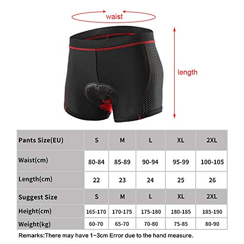 Lixada Cycling Shorts Pantalones Cortos de Silicona Ropa Interior Transpirable para Ciclismo con 5D Gel Acolchado MTB Unisexo