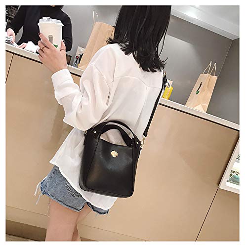 LLCF Bolso De Cubo De Pu Para Mujer Bolso De Hombro De Gran Capacidad Retro Bolso De Mano De Moda Bolso Bandolera Informal 1X Bolso De Hombro Negro