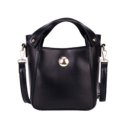 LLCF Bolso De Cubo De Pu Para Mujer Bolso De Hombro De Gran Capacidad Retro Bolso De Mano De Moda Bolso Bandolera Informal 1X Bolso De Hombro Negro
