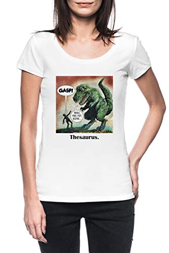 Los Solamente Sobreviviente Dinosaurio Tesauro Mujer Blanco Camiseta Manga Corta Women's White T-Shirt