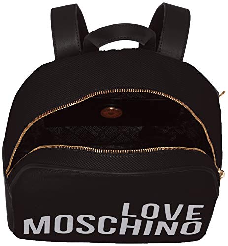 Love Moschino Canvas with Logo, Mochilla para Mujer, Negro (Black), 15x10x15 centimeters (W x H x L)