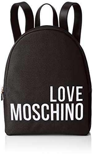 Love Moschino Canvas with Logo, Mochilla para Mujer, Negro (Black), 15x10x15 centimeters (W x H x L)