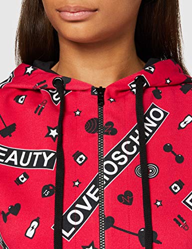 Love Moschino Kleid Vestido Casual, Gym Print On Red Background, 38 para Mujer