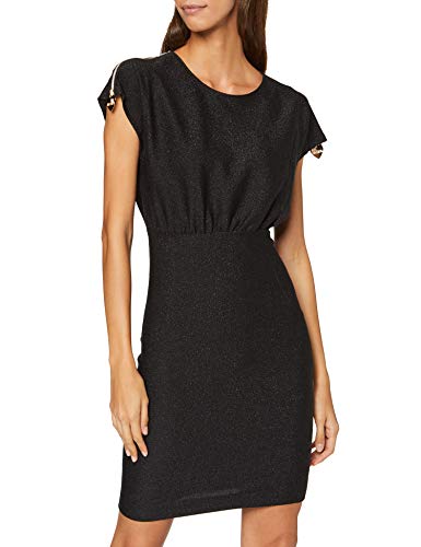 Love Moschino Lurex Short Dress_Zip On Sleeves Vestido, (Black/Black Lur 6041), 38 (Talla del Fabricante: 40) para Mujer