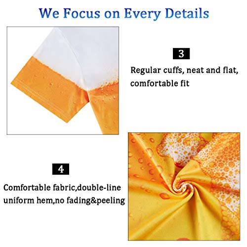 Loveternal Camiseta Hombre Beer 3D Digital Impreso Verano Ocasional Manga Corta Cerveza Tops XL