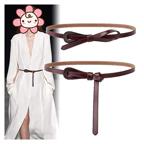 LPZW Cinturón de diseñador de Moda Cintura de Mujer Cinturón de Cuero Genuino Largo Easy Wear Accesorios Cintura 2020 (Belt Length : 110 x 1.5 cm, Color : Coffee Belt)