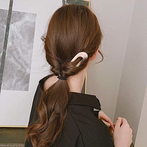 Lseqow Pinza para el Pelo con Horquilla, Horquillas en Forma de U, Varillas de Acetato de celulosa con Forma de Carey, Estilo francés para Mujeres, niñas, 2 uds.