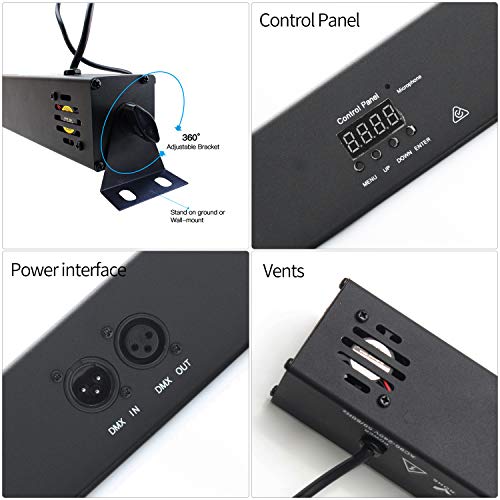 Luces Negras UV, Eleganted 12 LEDS 36W UV Bar Luz Negra de Etapa Lámpara de Luz Negra IP66 Impermeable Barra Ultravioleta con IR Remoto Control para Fiestas Boda Disco DJ Bar Partido