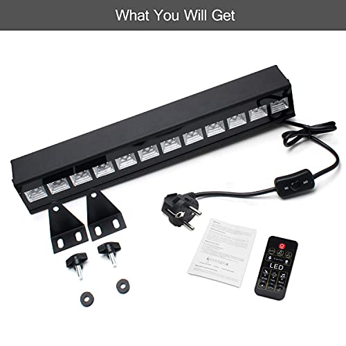 Luces Negras UV, Eleganted 12 LEDS 36W UV Bar Luz Negra de Etapa Lámpara de Luz Negra IP66 Impermeable Barra Ultravioleta con IR Remoto Control para Fiestas Boda Disco DJ Bar Partido