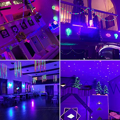 Luces Negras UV, UKing 12 LED UV Bar Luz Negra de Etapa 7 Modos Sonido Activado con IR Remoto Control para Fiestas Boda Disco DJ Bar Partido …