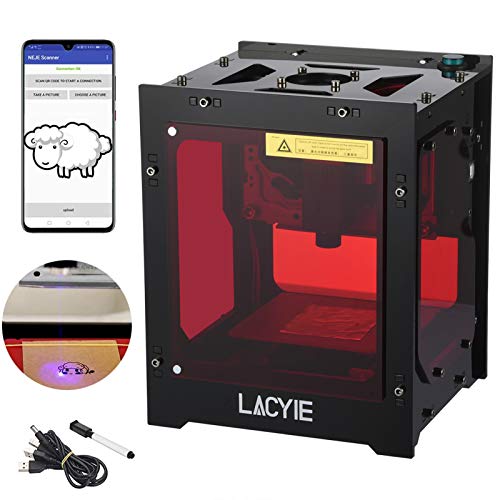 Máquina de Grabado Láser,Lacyie 3000MW Mini Grabado laser Inteligente AI,490x490 Pixel USB Mini máquina de Grabado CNC Router Corte Operación Fuera de línea Impresora grabada para