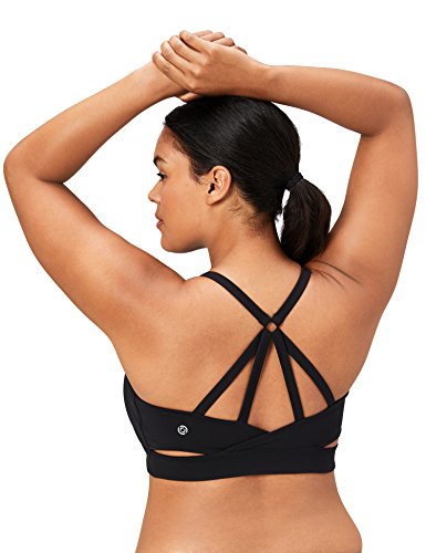 Marca Amazon - Core 10 - Icon Series -Sujetador deportivo Ballerina para mujer (XS-3X), Negro (black), US S (EU S - M)