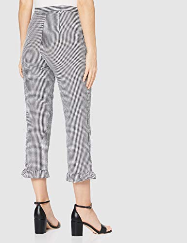 Marca Amazon - find. Pantalones Mujer, Negro (Black/white Check), 38, Label: S