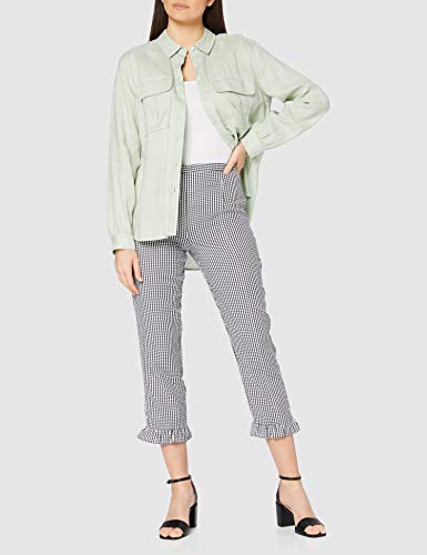 Marca Amazon - find. Pantalones Mujer, Negro (Black/white Check), 38, Label: S