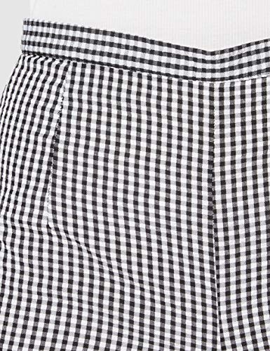 Marca Amazon - find. Pantalones Mujer, Negro (Black/white Check), 38, Label: S