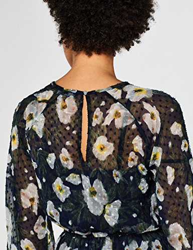 Marca Amazon - find. Vestido de Flores y Gasa Mujer, Multicolor (Multicoloured), 44, Label: XL