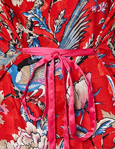 Marca Amazon - find. Vestido Estampado de Fiesta para Mujer, Rojo, 36, Label: XS