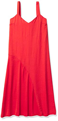 Marca Amazon - find. Vestido Midi de Satén Mujer, Rojo (VALIANT POPPY), 42, Label: L