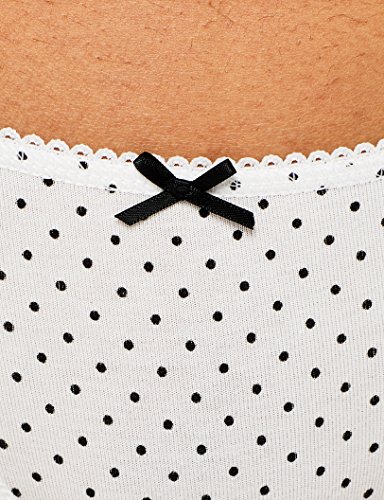 Marca Amazon - Iris & Lilly Braguita Mujer, Pack de 3, Multicolor (Black/Print Dots/Print Stripes), XL, Label: XL