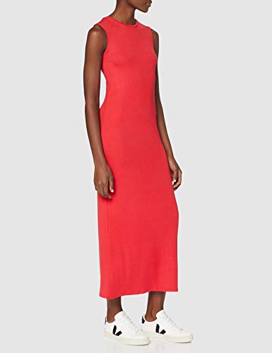 Marca Amazon - MERAKI Vestido Maxi sin Mangas Slim Fit Mujer, Rojo (Racing Red), 40, Label: M