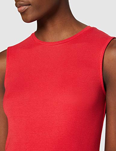 Marca Amazon - MERAKI Vestido Maxi sin Mangas Slim Fit Mujer, Rojo (Racing Red), 40, Label: M