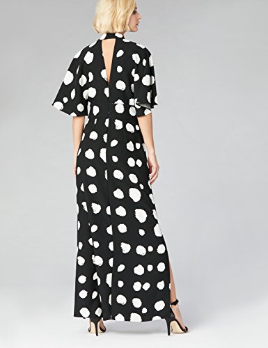 Marca Amazon - TRUTH & FABLE Vestido Mujer Estampado, Multicolor (Black/White), 38, Label: S