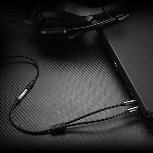 Millso Audio Splitter Cable Headset Adapter 3.5 mm Hembra a Clavija (auricular y micrófono) para PS4 Gaming Auriculares, Tableta, ordenador portátil o PC - GRIS