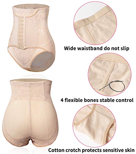 MISS MOLY Braguita Moldeadora Faja Reductora Cintura Alta Mujer Bragas Reductoras Adelgazantes Barriga Vientre Plano Invisible Shapewear Shorts sin Costuras Ropa Interior Lencería Elástico