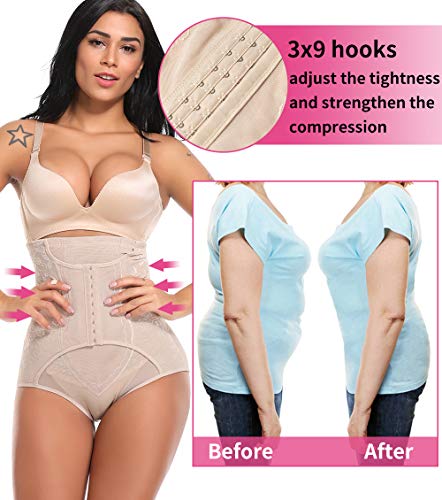 MISS MOLY Braguita Moldeadora Faja Reductora Cintura Alta Mujer Bragas Reductoras Adelgazantes Barriga Vientre Plano Invisible Shapewear Shorts sin Costuras Ropa Interior Lencería Elástico