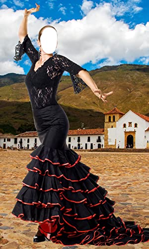 Montaje de foto de vestido de flamenco