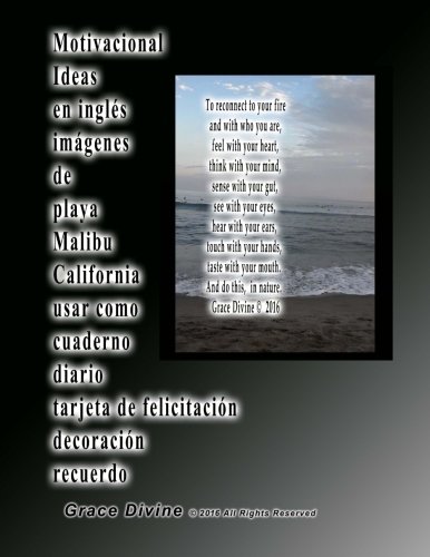 Motivacional Ideas en inglés imágenes de playa Malibu California usar como cuaderno diario tarjeta de felicitación decoración recuerdo
