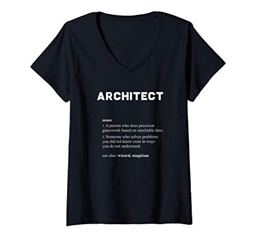 Mujer Arquitecto - Definición del diccionario divertido Camiseta Cuello V