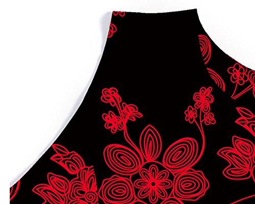 Mujer Hepburn Vintage Vestido Sin Mangas De Cuello Redondo con Correa Rockabilly Fiesta Cóctel Pin Up Swing Vestido De Cuello Redondo