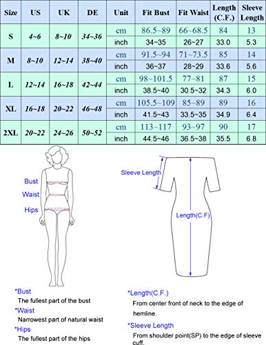 Mujer Vestido de Noche Verde Oscuro Fuera del Hombro Mangas Cortas XL CL010891-6