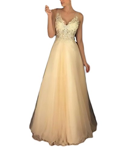 Mujer Vestidos De Fiesta para Bodas Largos Elegante Lentejuelas Splice Chiffon Largos Vestido De Noche Tul Coctel Novia Sin Mangas V Cuello con Volantes Dresses For Women