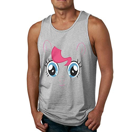 My Little Pony Pinkie Pie Cara Grande Camisetas sin Mangas de absorción de Humedad Confort para Hombres Camisetas sin Mangas