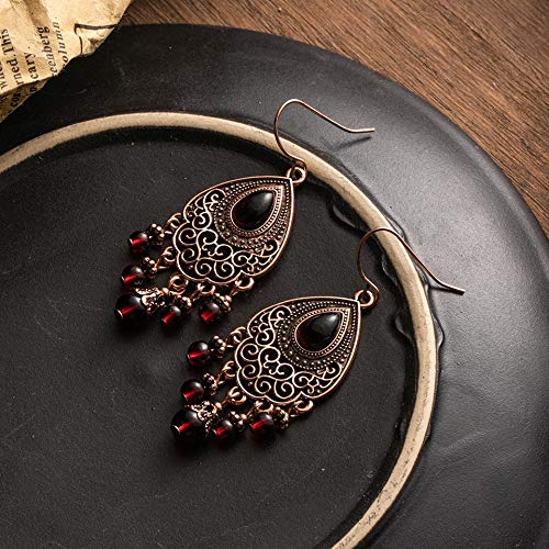 NanYangLinYiZuanJingGongChengGongSi Joyería antigua etnia de Boho de la borla de oro rosa pendientes for las mujeres cuelgan gota india 2020 Novia de la manera Accesorios colgantes del oído New exotic