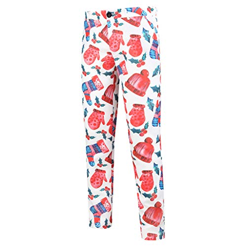 Navidad Traje Hombre Blazers y Pantalones Dos Piezas Diferentes Estampados Pantalones de Chaqueta Set Ropa de Fiesta Hombres