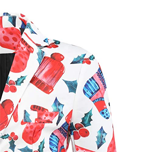 Navidad Traje Hombre Blazers y Pantalones Dos Piezas Diferentes Estampados Pantalones de Chaqueta Set Ropa de Fiesta Hombres