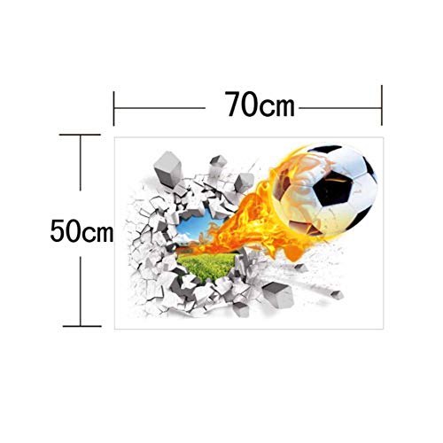 Newin Star Fútbol Adhesivos de Pared, Creativo 3D de fútbol Etiqueta de la Pared removible Vinilo Deportes Pared de la Etiqueta murales Decoración para Habitaciones de los Muchachos