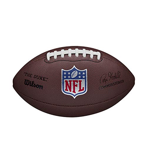 NFL Duke Replica, Balón de fútbol Americano Wilson, Cuero Compuesto, Tamaño Oficial, Marrón, WTF1825XBBRS