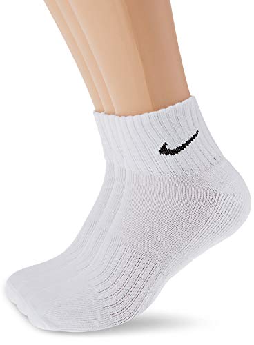 Nike One Quarter Socks 3PPK Value Calcetines para Hombre, Blanco (WHITE/BLACK), 35-38